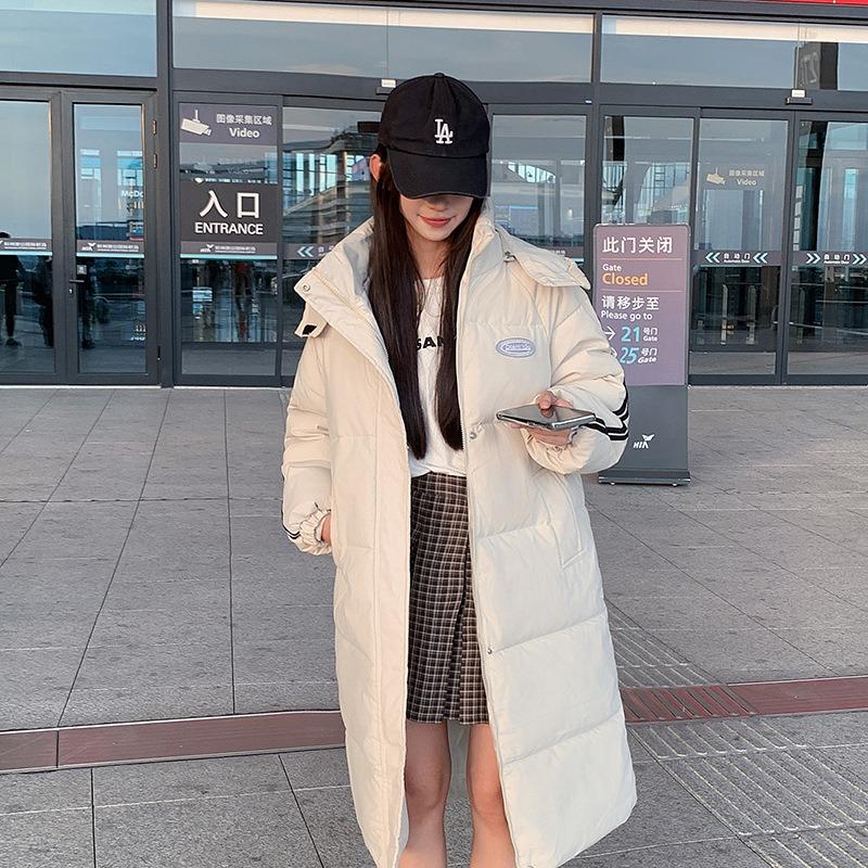 

Down cotton clothes women s medium and long over the knee new loose winter thickened cotton clothes women s hooded couple s coat 3XL suggestion [170-185] catties