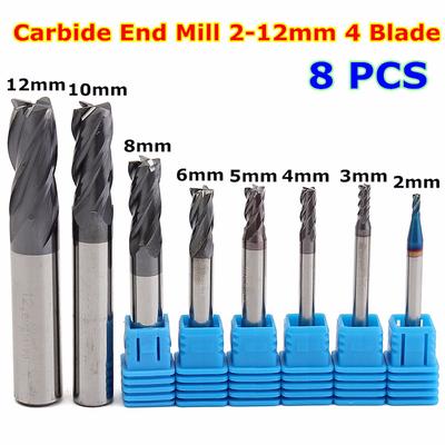6pcs 2 Flute Nitrogen Coated End Mill Set Ball Nose for CNC Milling Cutting Bit R0.5-3.0mm