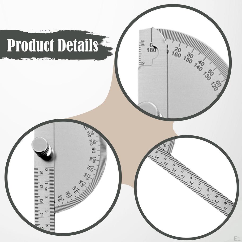 Angle Adjustable Portable Gauge Stainless Steel Ruler for DIY Machinist Carpenters