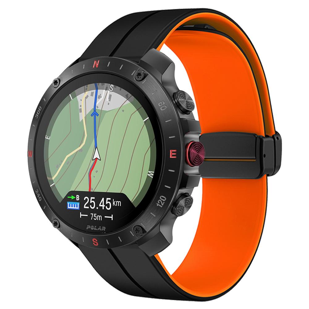 22mm 20mm Magnetischer Verschluss Silikon-Armband für POLAR Grit X2 Pro Titan / Vantage V3 M M2 / Ignite 3 2/Pacer / Unite Armband