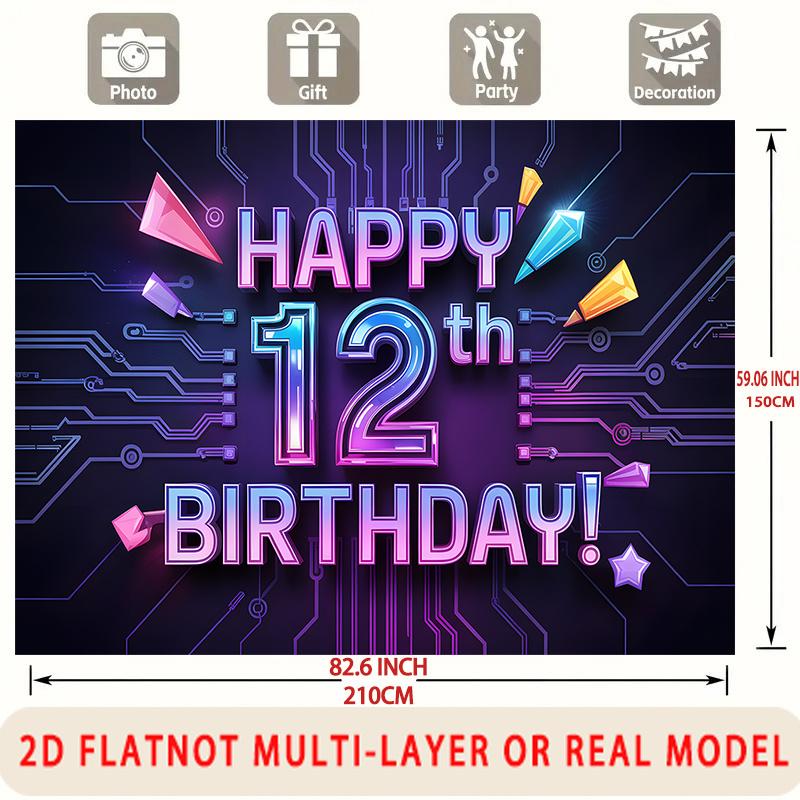 Party Backdrop Birthday 12Th Photo Booth Background Front Door Decor