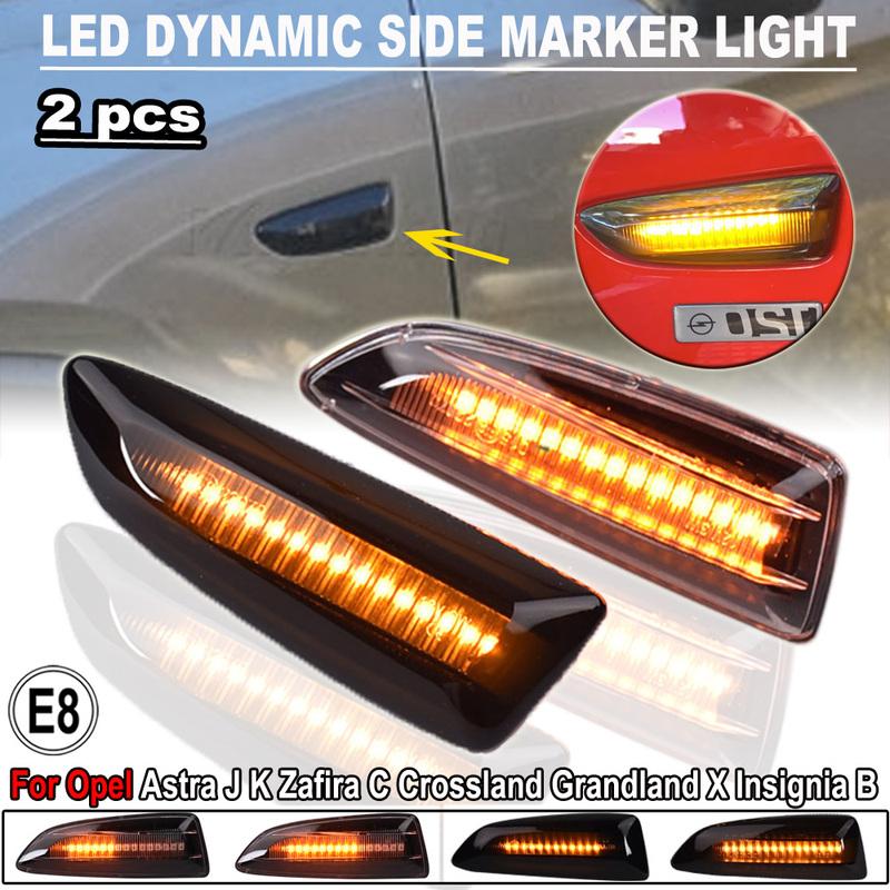 For Opel For Vauxhall Astra J K Crossland X Grandland ignia B Zafira C LED Dynamic Turn Signal Light Side Marker Lamp Fender