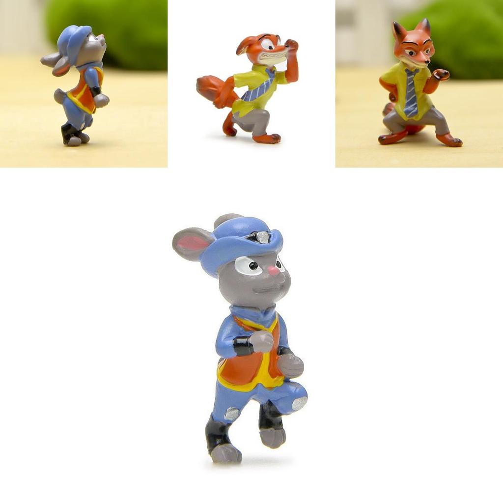 Zootopia Nick Judy Resin Figurines Mini Model Ornaments For Desk Decor And Gift Giving