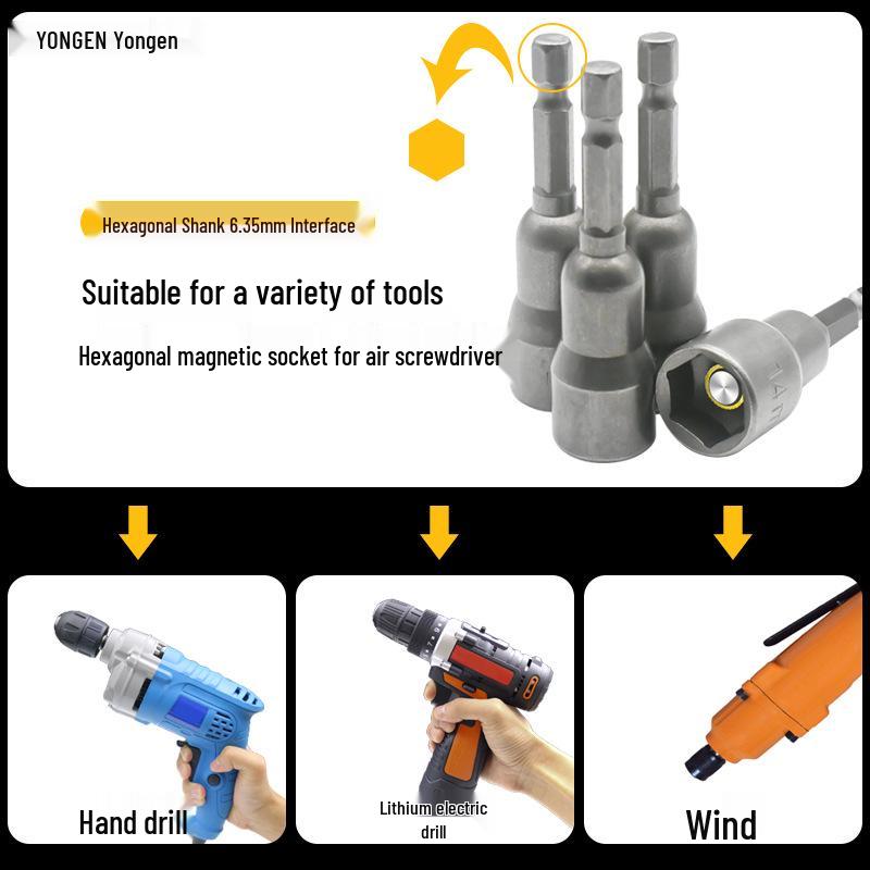 65mm Durable Magnetic Hex Socket Head for Impact Driver with Strong Magnetism