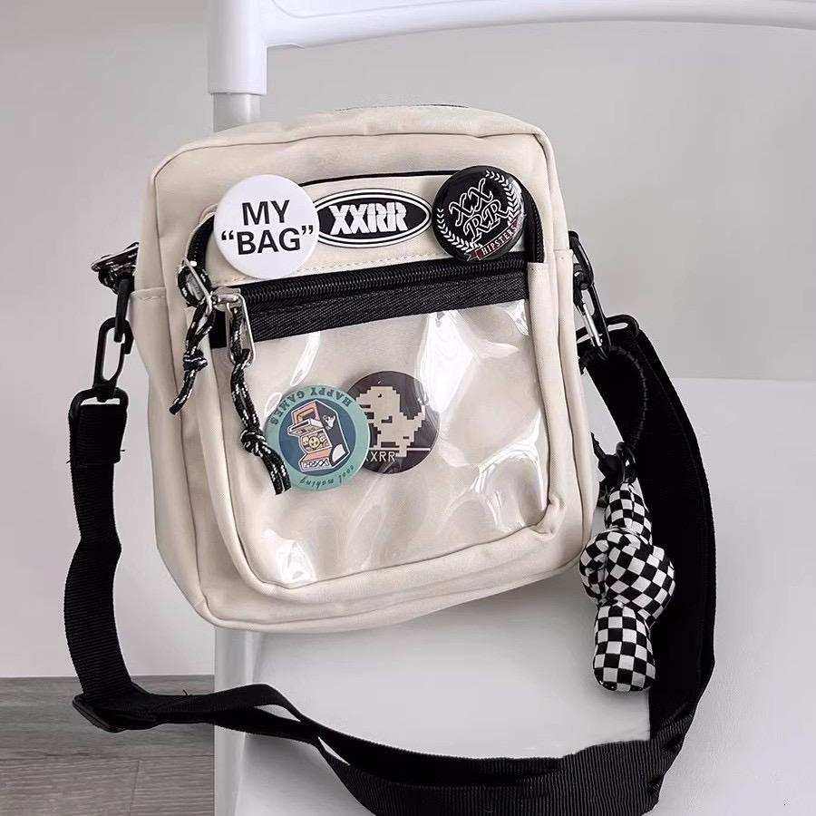 Korean Crossbody Shoulder Bags for Women Men Unisex Transparent Pocket Phone Bag