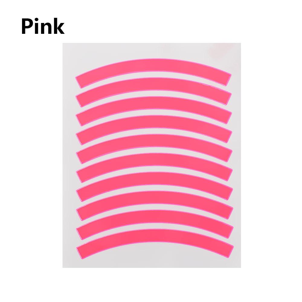 

10pcs/sheet Reflective Tire Sticker for Motorcycles and Bicycles - Enhance Visibility and Safety at Night розовый