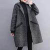 Plus Size Women's Winter Korean Loose Cocoon Coat with Hood Fashionable Thickened Fleece Outerwear Polyester Fiber
