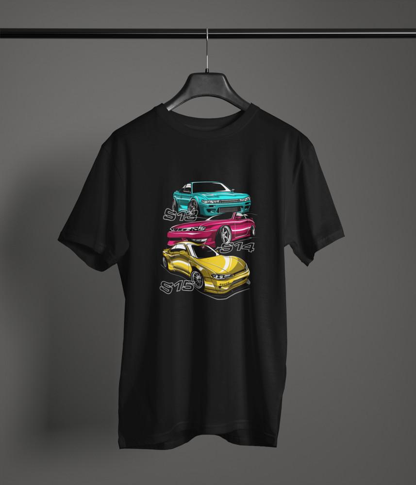 

Silvia Fan Art T‑Shirt 100% Cotton Nissan S‑Chassis JDM Drift Car Graphic Tee 2XL