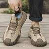 Men's Autumn 2024 New Breathable Beige Fashionable Versatile Thick Soled Sports Board Shoes, Canvas Lace Up Casual Running Shoes