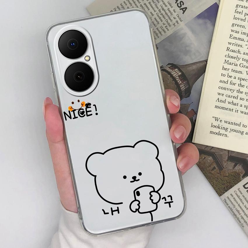 For Huawei Enjoy 70x 80 Y5 Y6 P40 P50 Y8p Covers Case Lovely Owl Patterns Transparent Silicone Camera Protection Dustproof Shell For Huawei Phone Bags