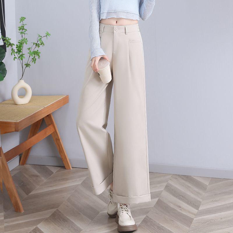 

2025 Women s High-Waisted Slimming Wide-Leg Spring & Autumn Pants 4XL