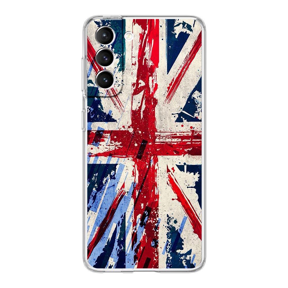 Phone Case For Samsung Galaxy S25 S24 S23 FE S22 Ultra S20 S21 5G S10 S9 Plus S10E S8 Soft Clear Cover National Flag RU FR UK