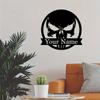 Custom Name Skull Metal Sign, Vintage Horror Wall Art, High-Temp Painted Skeleton Decor for Halloween & Gifts, No Power Needed
