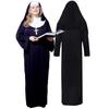 Halloween Kostume Cosplay Nonnekostume Jumpsuit og Hovedtørklæ Kors Traditionel Voksen Søster Sort Kappe Religiøse Kostumer