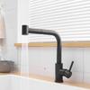 Modern Single Handle Kitchen Faucet with 360° Swivel Pull Out Sprayer Stainless Steel Single Hole Sink Faucet for Hotels