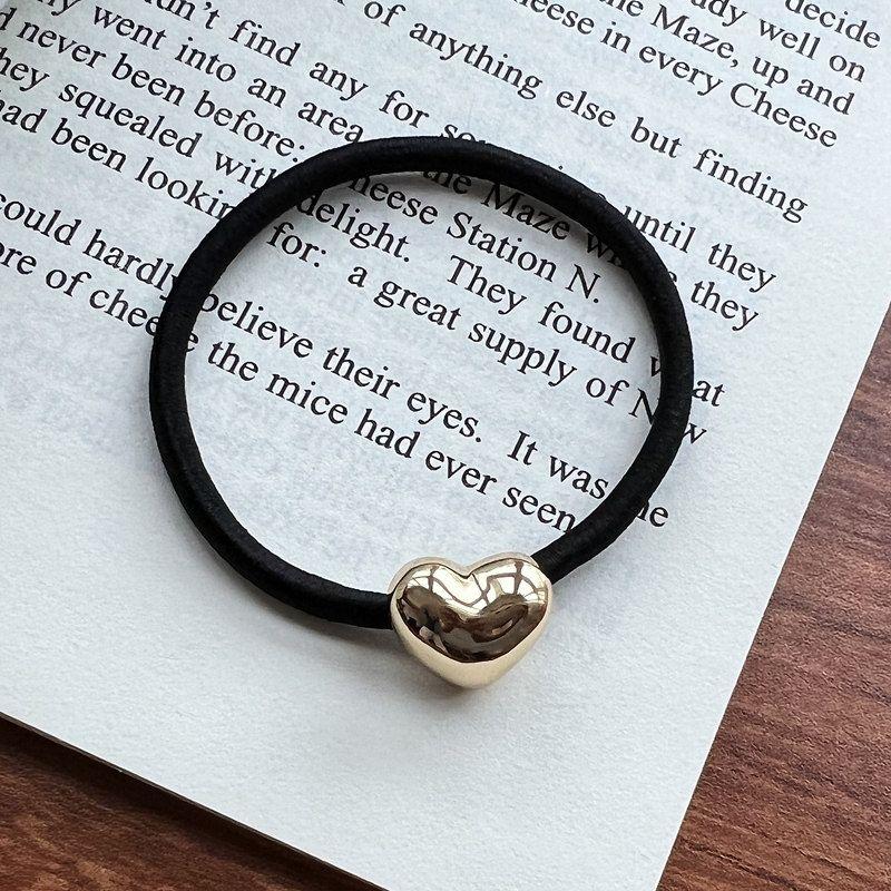 South Korea Dongdaemun Metal Glossy Elegant Silver Hair Rope Small, Gold