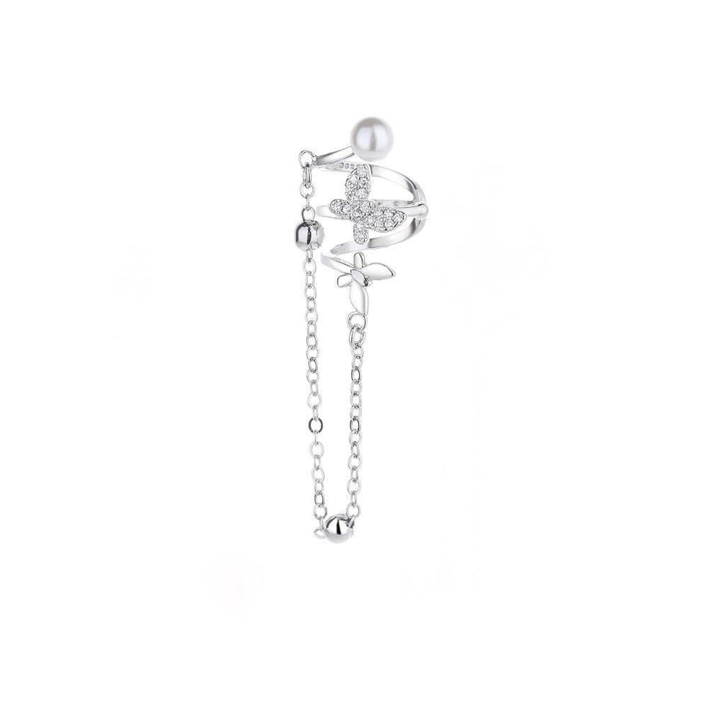 Spring Dawn Geometric Tile Chain Long Ear Cuff