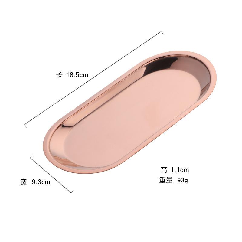 Stainless steel square steel plate, hotel restaurant, Dim sum plate, jewelry plate, ellipse, multi-purpose storage plate, towel plate