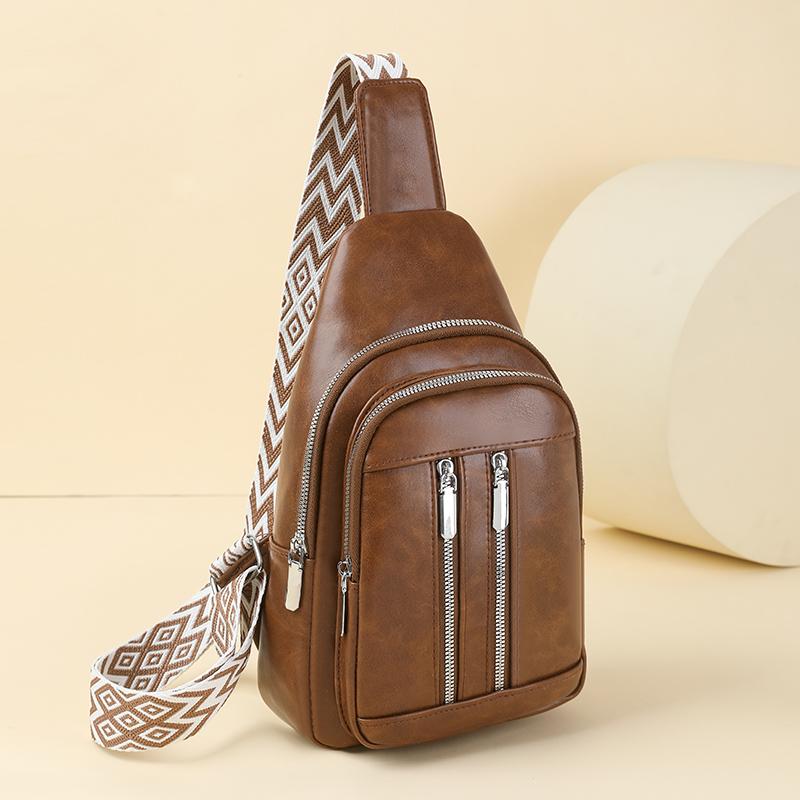 Soft Leather Chest Bag Women Crossbody Bag Large Capacity Shoulder Bag