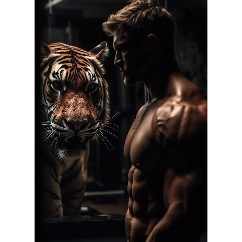 Gym Motivation Muscle Man Canvas Painting Prints Bodybuilding Fitness Wall Art Poster Print Picture for Home Gym Decor