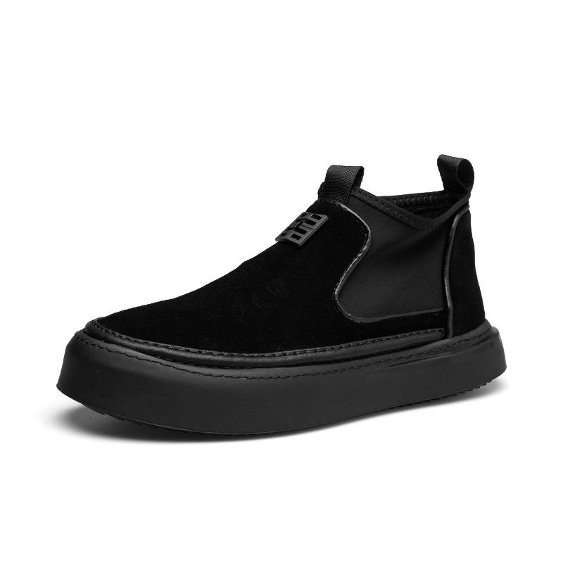 2025 Direktlieferung erste Schicht Rindsleder Freizeitschuhe neue High-Top Herrenschuhe atmungsaktive koreanische Version Herrenlederschuhe