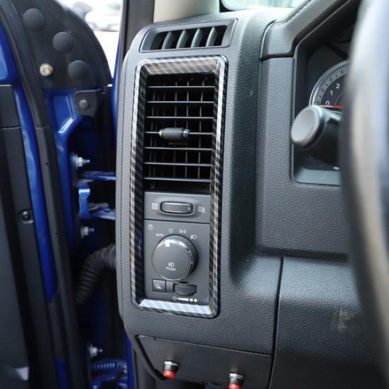 2X Dashboard Side Air Vent Frame Cover Trim for Dodge RAM 2010-2017 Carbn Fiber