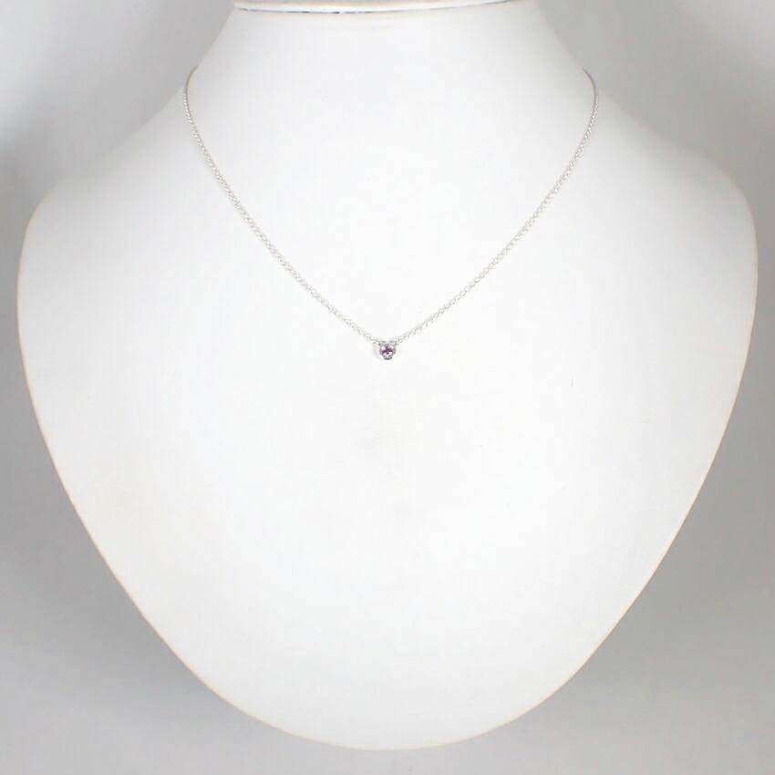 [Pre-owned] TIFFANY 925 By the Yard Pink Sapphire Necklace/j54-2