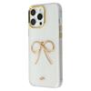 For iPhone 16 Pro Case Gold Bow Epoxy Design TPU+PC Phone Back Cover