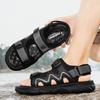 Fashion Fashion Mens Sandals Genuine Leather 2024 Summer Beach Slippers Male Non-Slip Soft Comfortable Outdoor Shoes High Quality Man