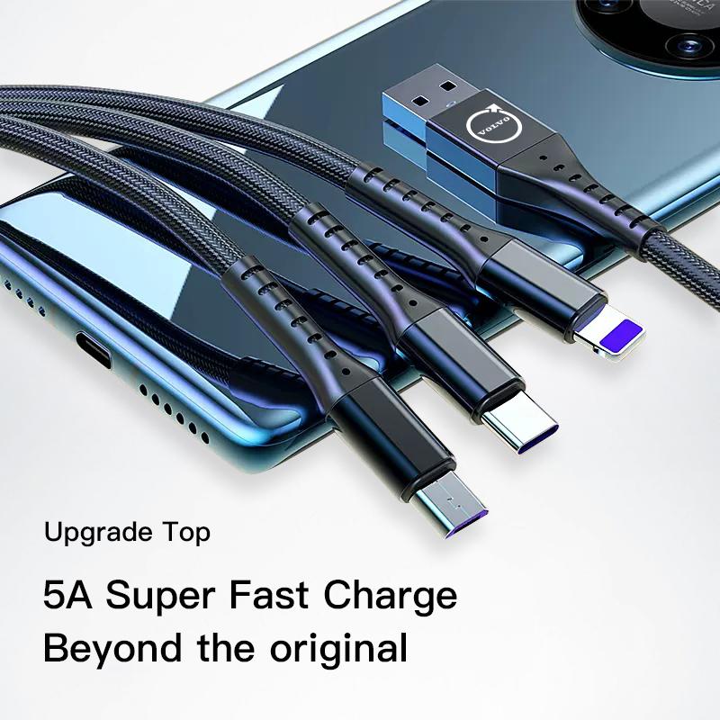 3 In 1 Car Data Cable Type C USB Fast Charging Cables For Volvo XC90 V90 V60 XC60 V40 S80 S60 S90 C40 XC40 V70 XC70 C30 C70 EX90