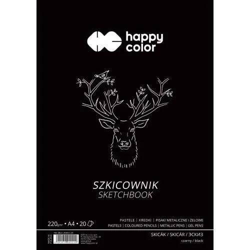 BLOK Szkicownik na spirali CZARNY A4 20 ark 220g