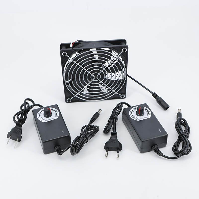 120x25mm DC 12V cooling fan 12cm with 110V 220V AC Speed Controller 3V to 12V for Receiver Xbox DVR Component Cooler