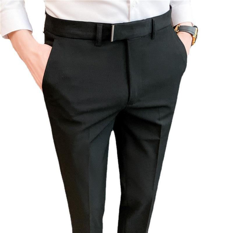 Spring new men's casual pants Korean version slim-fitting foreign style small pants fashionable youth suit pants quality men's pants