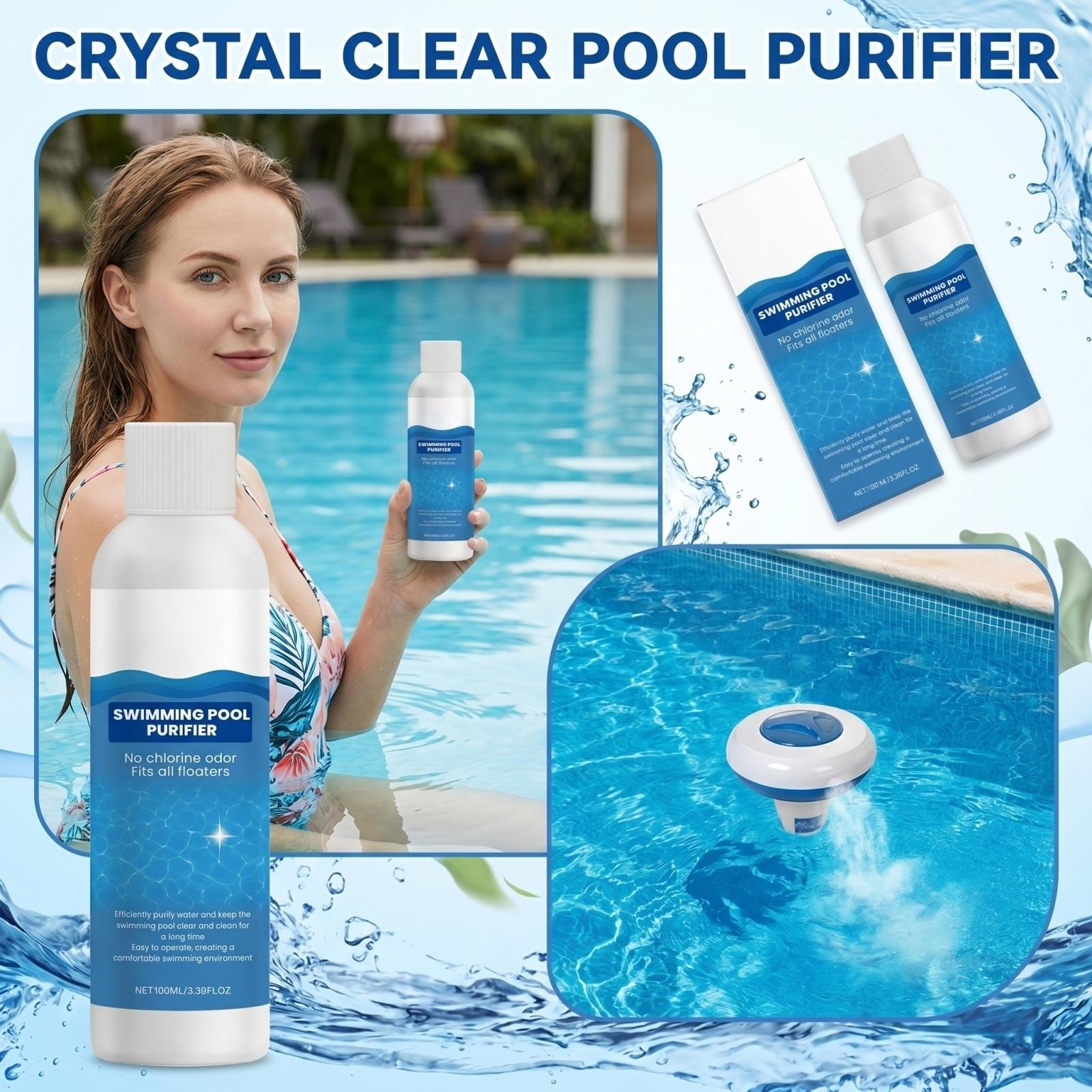 

100mlPool Purification Liquid - Quickly Dissolving Cleaning Liquid That Clarifies Pool Water, Unpleasant Odors, And Cleans Dirt One Size
