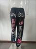 European & American Women's 2025 Printed Elastic Waist Casual Harem Pants