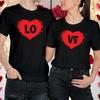 Couples Valentines Day Outfit Ideas Heartbeat Matching T Shirt Tee #VD