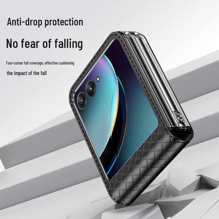 Motorola Razr40 Ultra Faltbares Lederetui mit Scharnierschutz