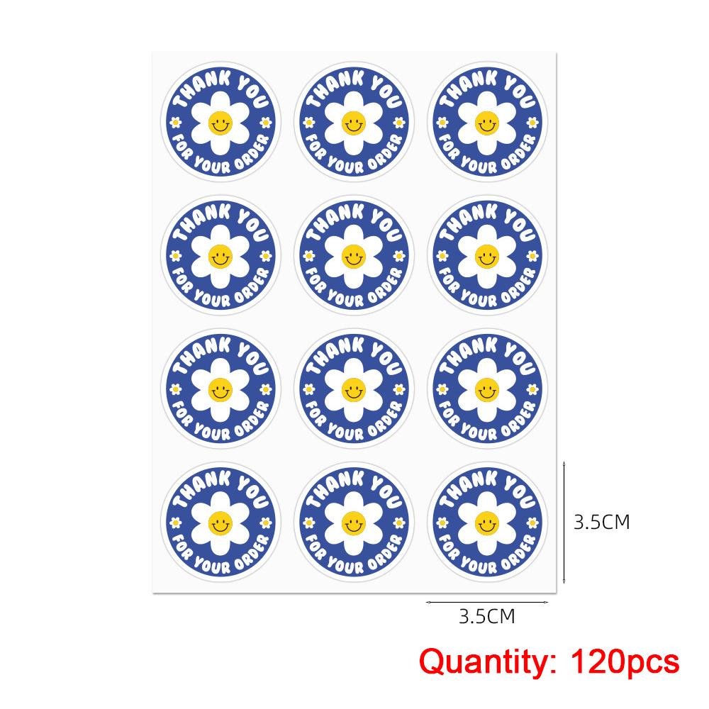 100-120pcs Cartoon Smiley Face Stickers Cute Circular Sealing Stickers for Party Packaging Decoration