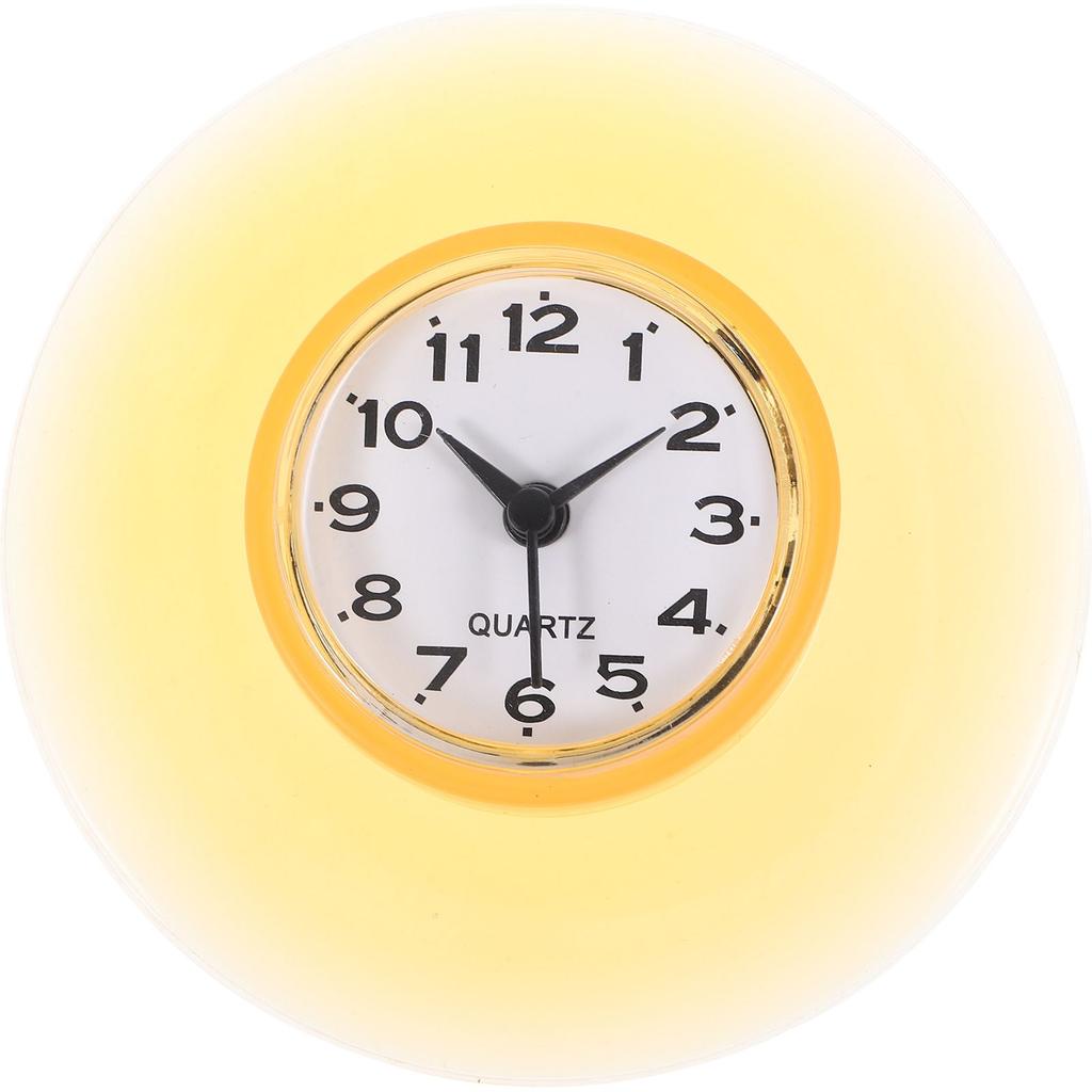 White Glass Mirror Bathroom Suction Cup Clock Waterproof Wall Clock Decorative Modern Shower Clock With Suction Cup