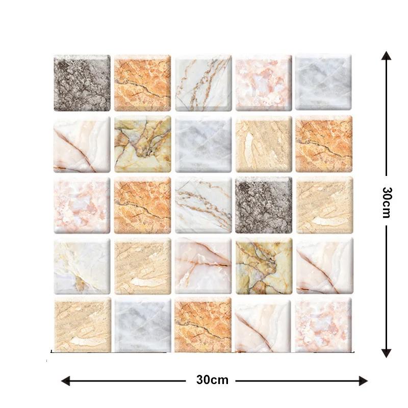 Self Adhesive Tile Wall Sticker - Home Decor 3D PVC Sticker Covers For Kitchen Cupboard Bathroom Waterproof Wallpaper