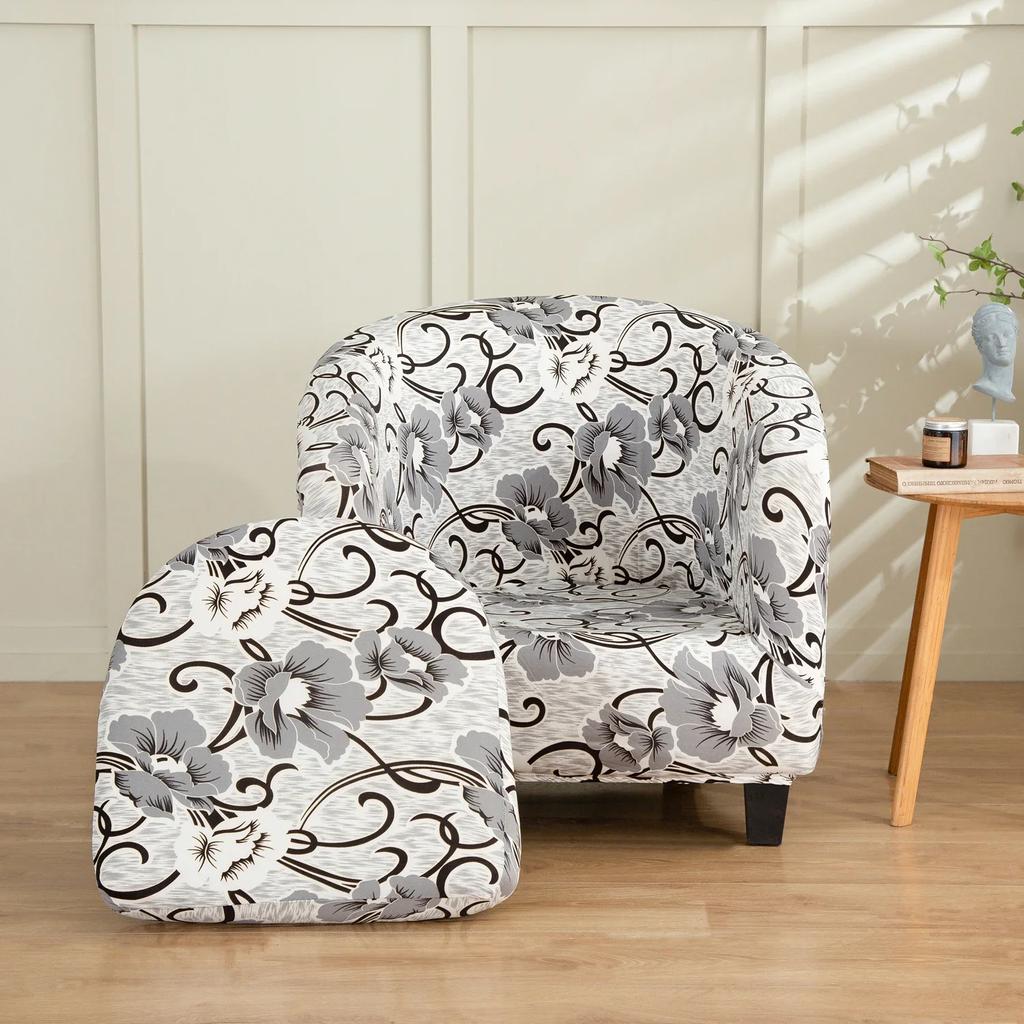 LANMOLIFE Elastic All Inclusive Single Half Round Armchair Sofa Cover Removable Couch Cover for Club Counter