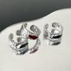 Original Design Enamel Irregular Lava Texture Niche Premium Sense Dripping Oil Cold Wind Opening Ring Female