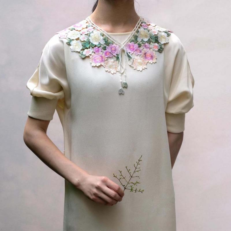 1Pc New Fake Collar Shawl Flower Crochet Shirt Women Detachable Collar Half Shirt Faux Collar