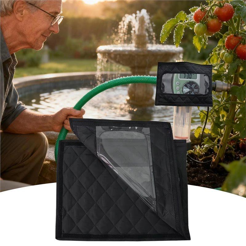 A96I-Sprinkler Timer Cover Anti Freeze Visible Protector Adjustable Hose Cover Winter Outdoor Pipe Freeze Cable Outside Sprinkle
