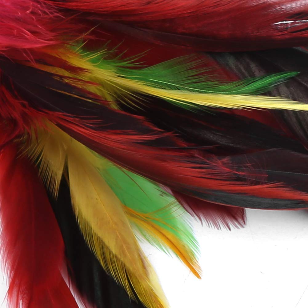 Set of 5 Feathered Foot Kick Shuttlecocks with Rubber Vivid 20cm Indiaca Dacau Shuttlecocks Base, Colors,