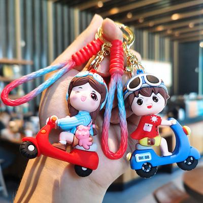 Cartoon Tram Couple Keychain Creative Bag Doll Cute Car Keyring Gift Small Gift Kawaii Cute Personalized Gifts Y2k Fashion Toys