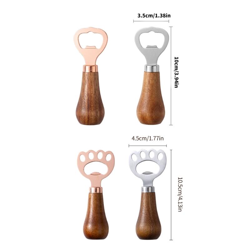 Y3NA 4pcs Stainless Steel Vertical Beer Bottles Openers with Handle Drink Lid Remover for Home Use Kitchen Accessories