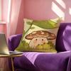 Autumu Mushroom Frog Pillow Case Square DoubleSided Sofa Cushion Cover Bedroom Bedside Pillow