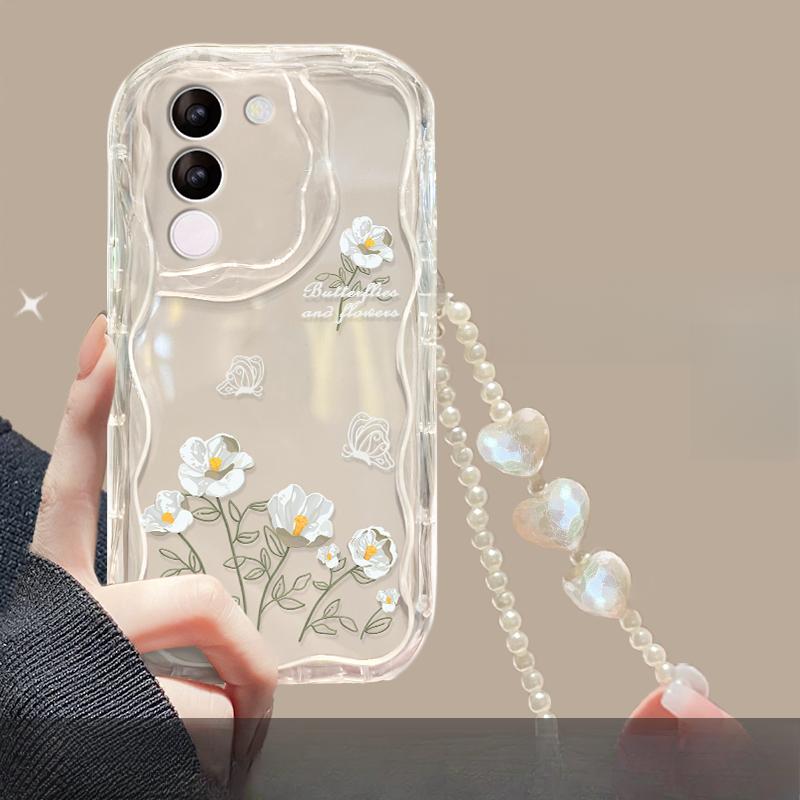 Κατάλληλο για Θήκη Κινητού Τηλεφώνου Huawei Mate60pro P50/30 Γραμμή Λουλούδι Αλυσίδα Nova11/7 Διαφανές Glory 100