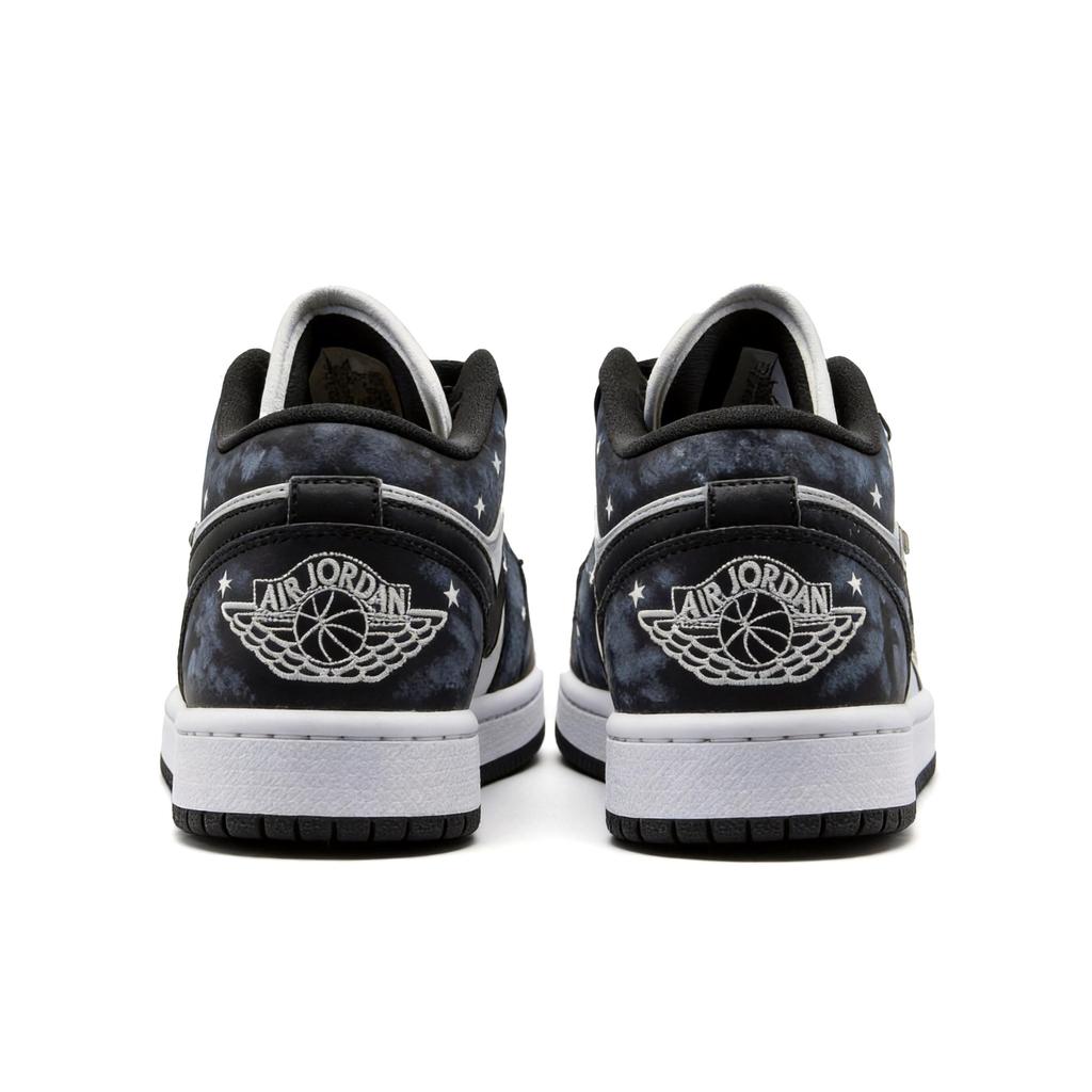 Jordan Air Jordan 1 Low Top Vintage Basketball Shoes Unisex Black Gray Shopping Bag DC0774-101(Team500-)